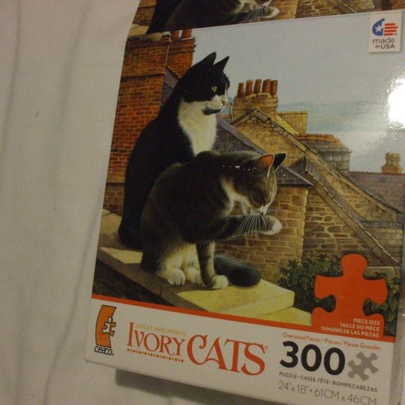 Lesley Ann Ivory's  Cats on the ledge Ceaco Puzzle - Picture 2 of 3